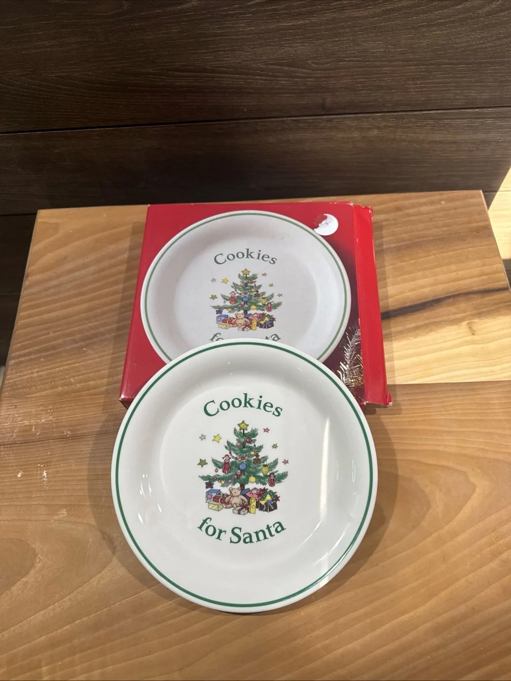 Nikko Ceramics White Holiday 'Cookies for Santa' Plate with Green Trim